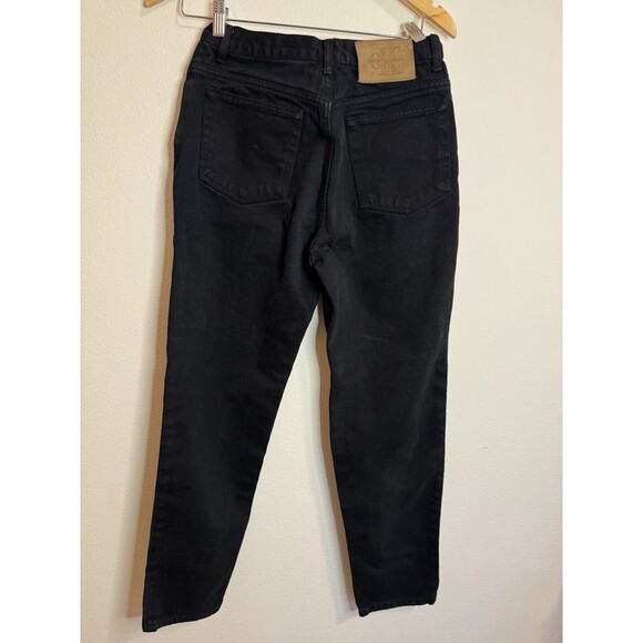Vintage 90s Calvin Klein Women's Petite Jeans Tag Size 10p Waist 25 Black Rigid - Picture 3 of 6